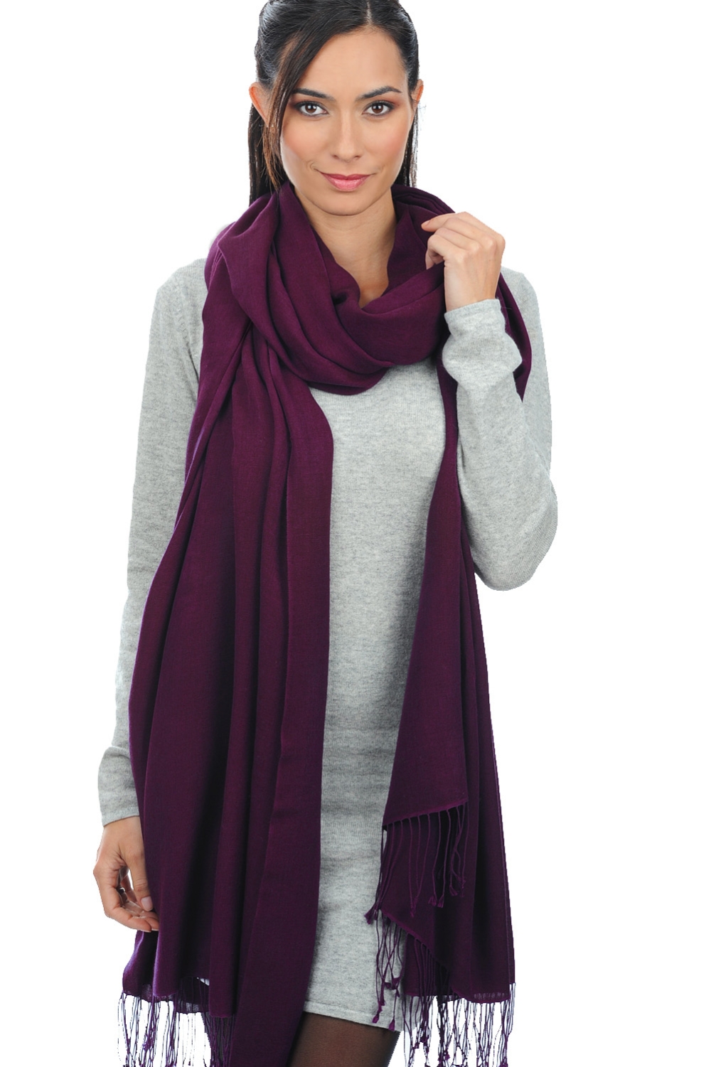 Cachemire et Soie accessoires adele violet tres vif 280x100cm